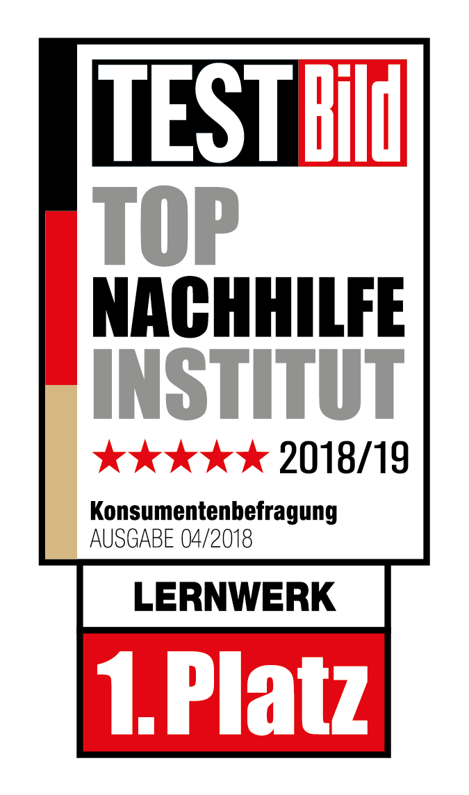 Das Lernwerk ist auf Platz 1 der Top-Nachhilfe-Institute bei TESTBild