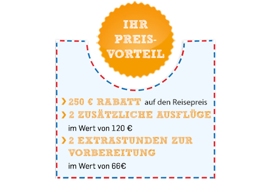 Ihr Preisvorteil: 436€ ggü dem normalen Reisepreis