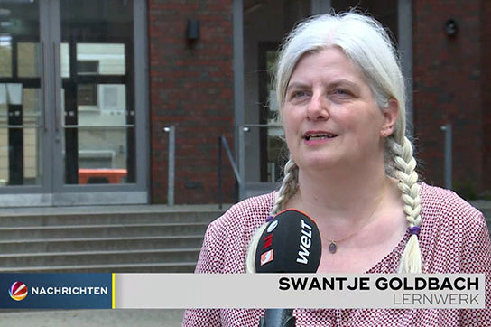 Swantje Goldbach im Interview mit Sat1 Newstime zur Berliner Sommerschule