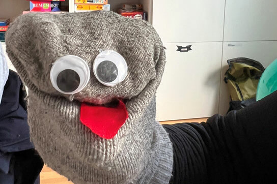 Aus Socken kann man prima Handpuppen basteln, nicht nur in der Lerntherapie