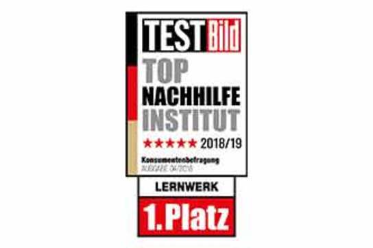 Das Lernwerk ist auf Platz 1 der Top-Nachhilfe-Institute bei TESTBild