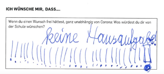 Ich wünsche mir: keine Hausaufgaben!