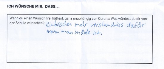 Ich wünsche mir: ein bisschen mehr Verständnis dafür, wenn man müde ist.