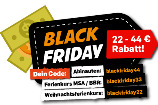 Blackfriday Rabatt-Codes auf Ferienkurse im Lernwerk